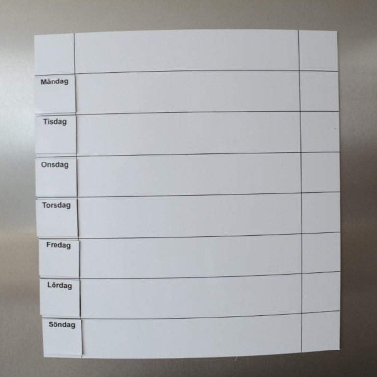 Symbolix planleggingskalender magnetisk uketavle  30x33 cm, hvit