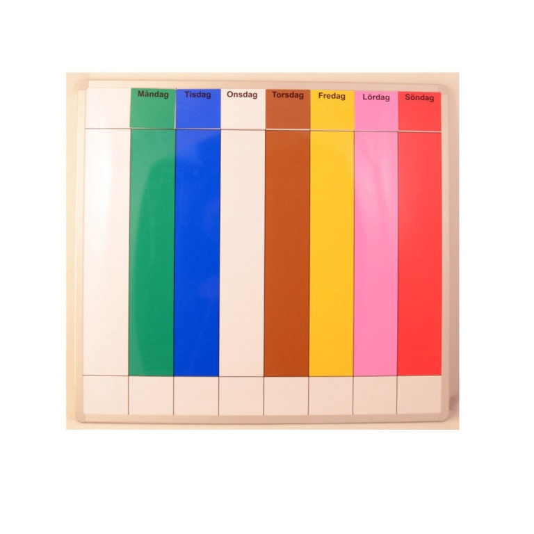 Symbolix Mini magnetkort ukedager 3,5x3,5cm (7st), farge