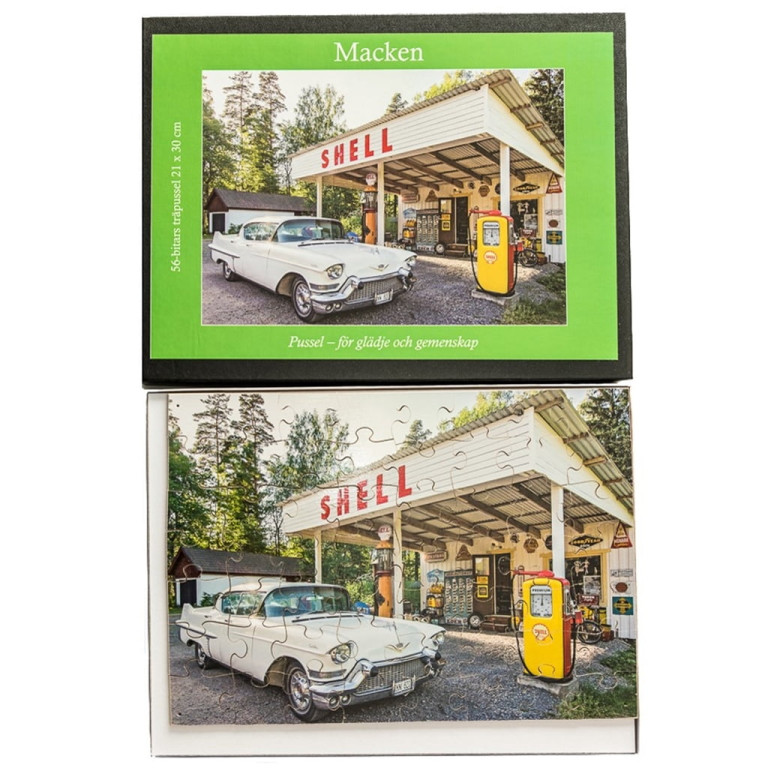 Puslespill i tre, bensinstasjonen, 30 biter
