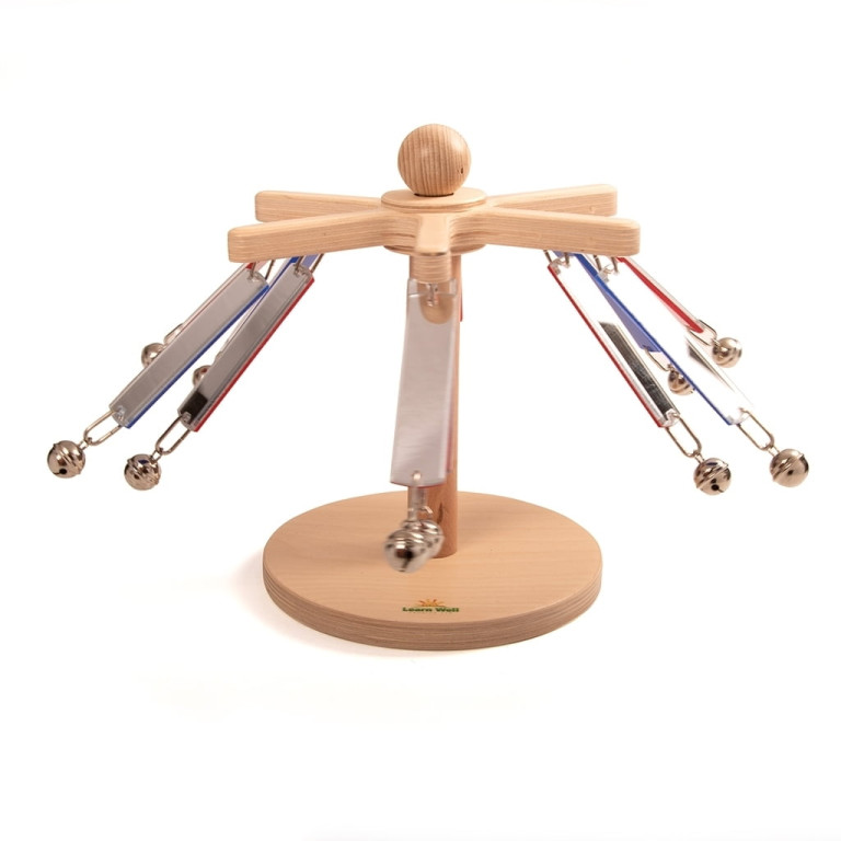 Speilkarusell rød/blå med bjeller