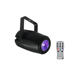 Pinspot svart, LED inkl fjernkontroll