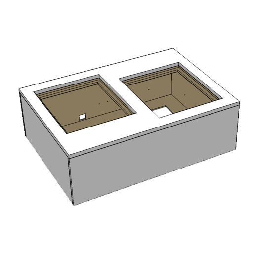 Rektangulært podie høytt, 140*100*45 hvit