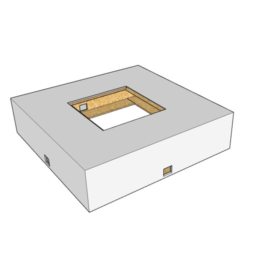 Kvadratisk podie lavt, 100*100*25cm hvit