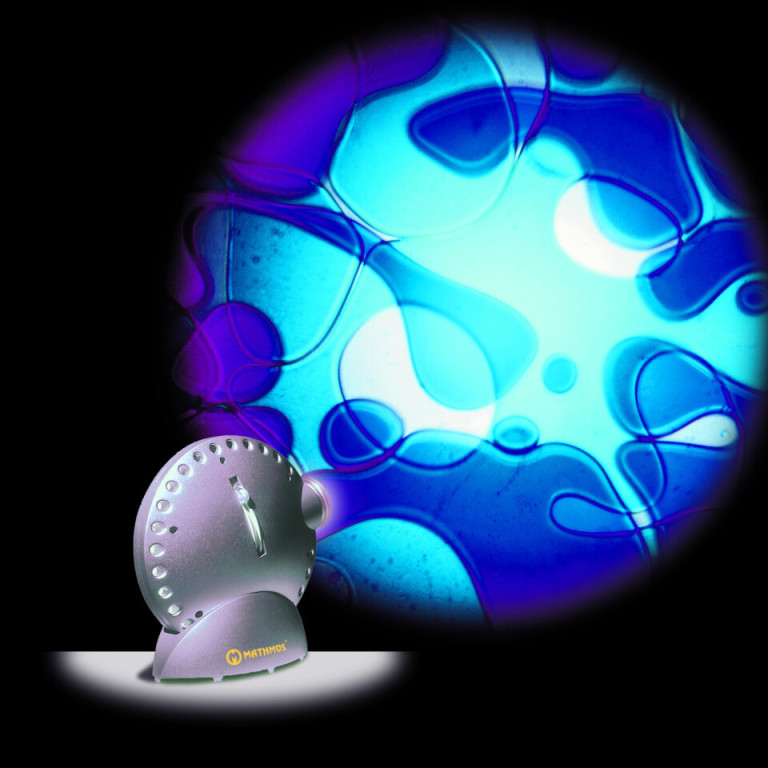 Spaceprojektor hvit, inkl oljehjul rød/blå