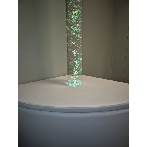 Ileggsplate boblerør 20cm hjørnepodie, hvit