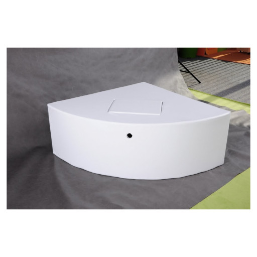 Hjørnepodie lavt, 100*25, hvit