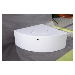 Hjørnepodie lavt, 100*25, hvit